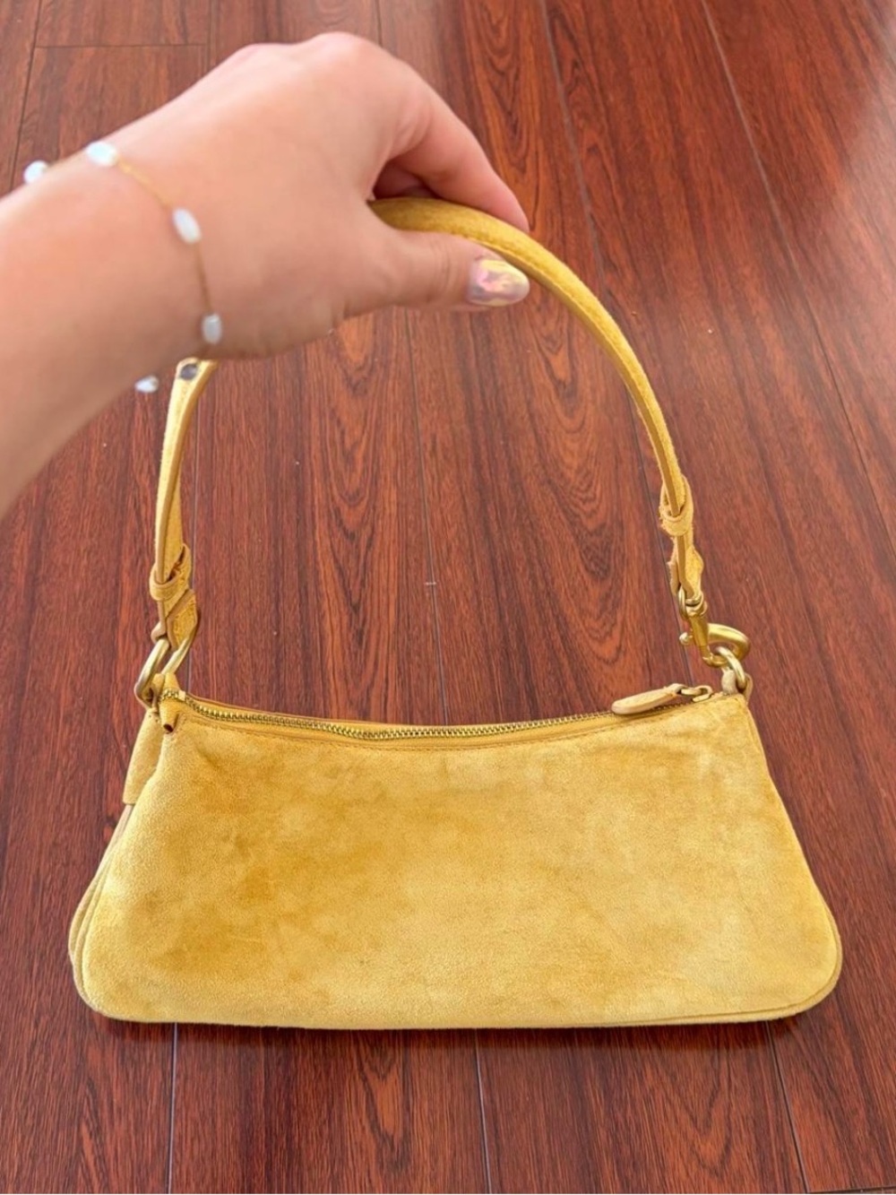 Zara Yellow Suede Mini Shoulder Bag